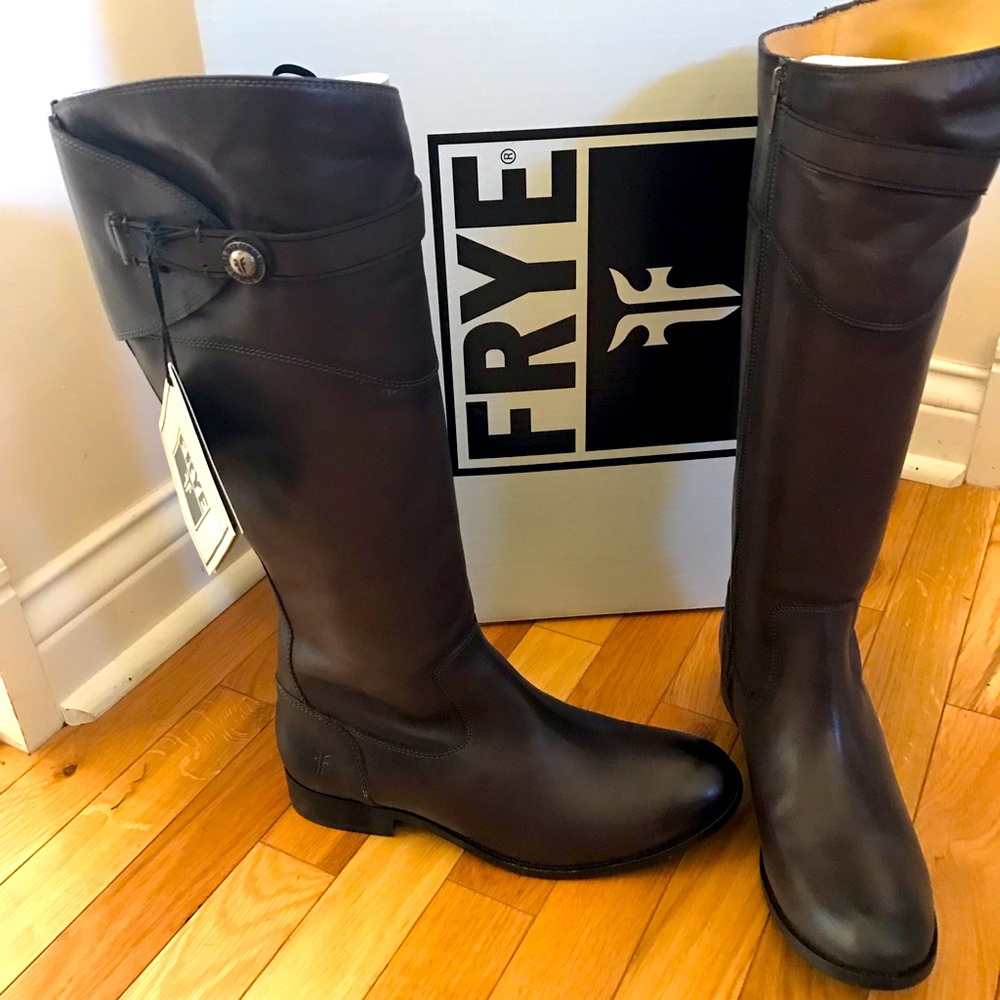 NIB NWT Frye Women’s Molly Button Tall Boots Dark Grey — beautiful boots